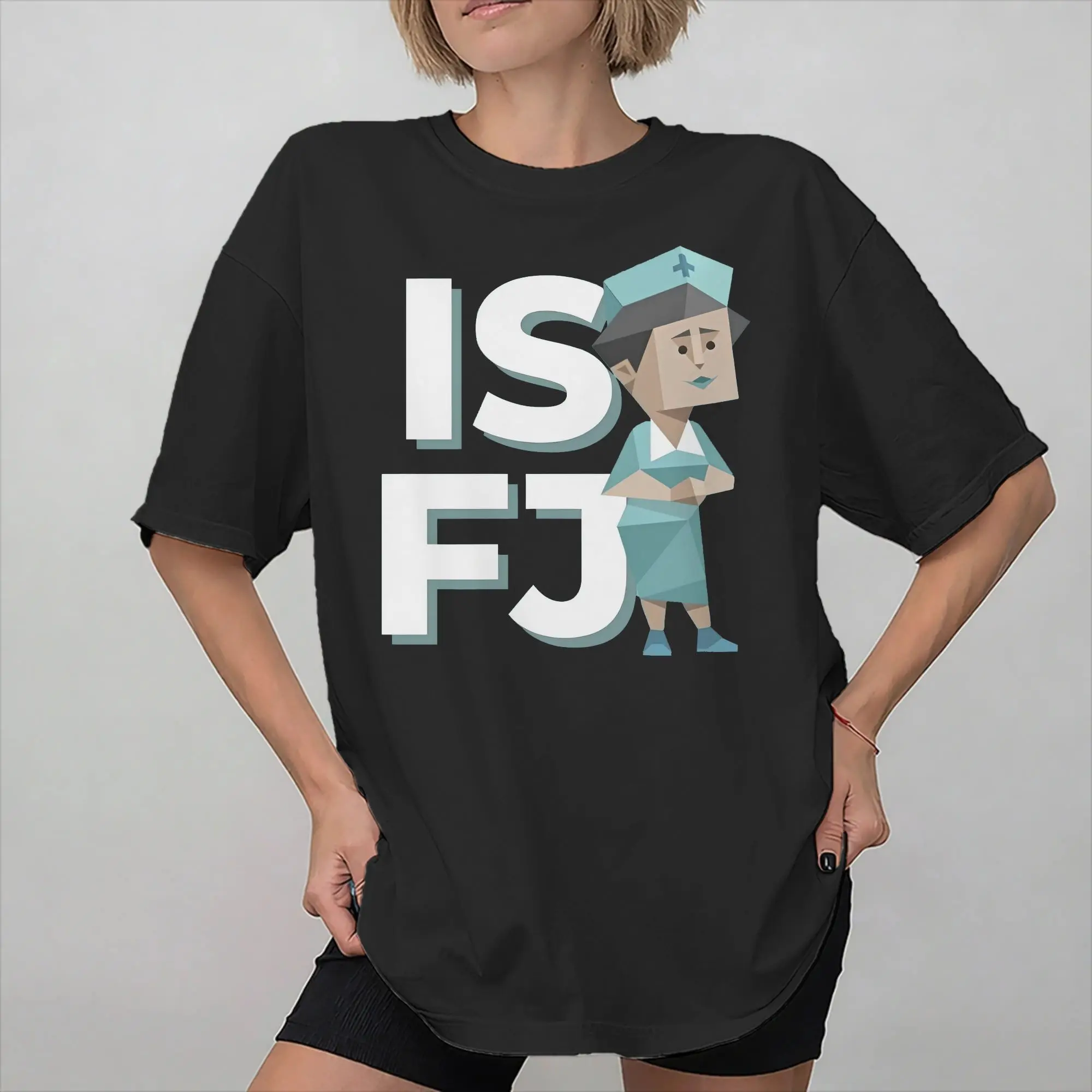 Men Women Graphic ISFJ mbti myers-briggs peronality T Shirt Tee Pure Cotton MBTI 16 Personalities  T-shirts Clothing