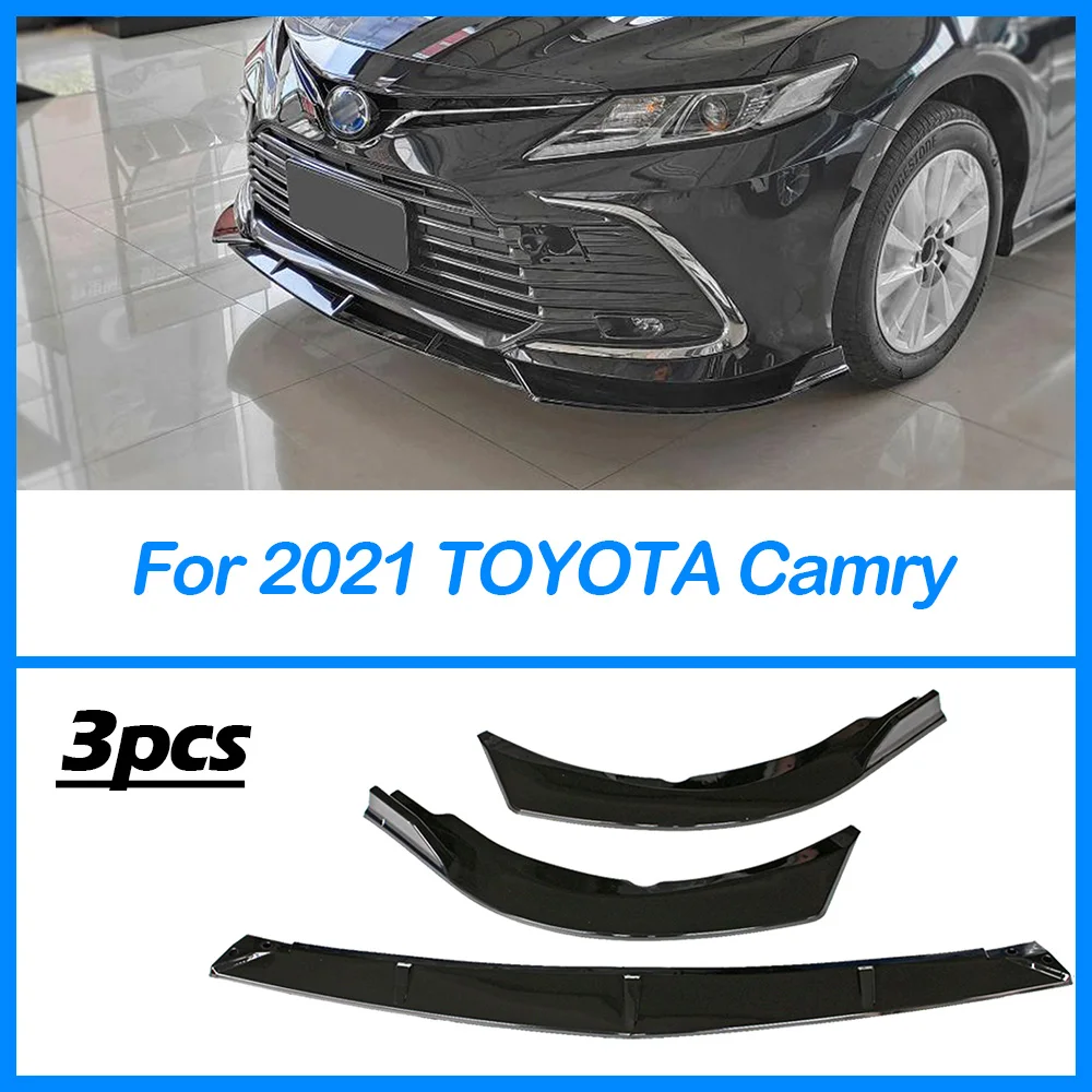 

Для 2021 Toyota Camry Комплект переднего бампера для кузова автомобиля спойлер сплиттер передний подбородок диффузор аксессуары Черный ABS углеродное зерно