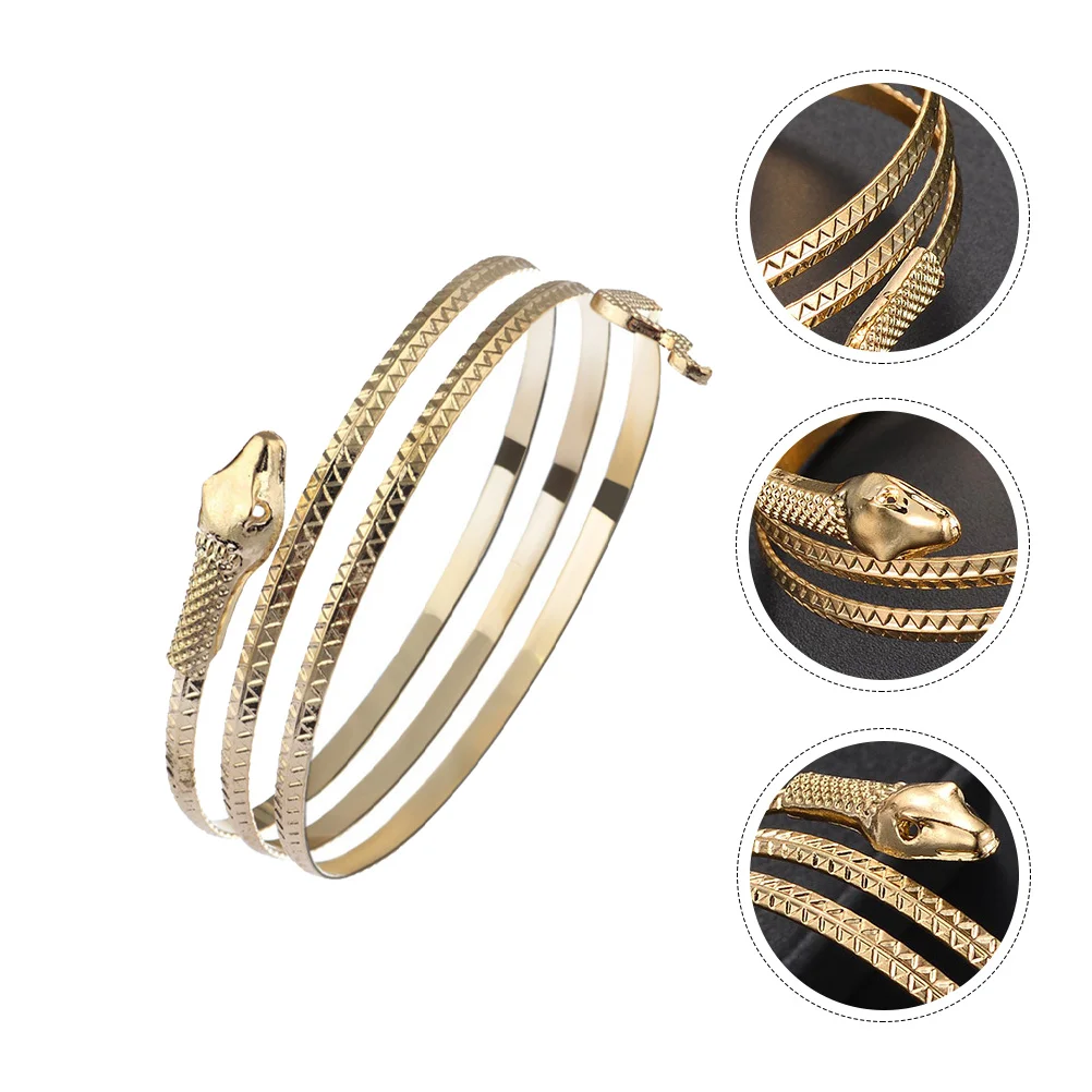  Wristbands Snake Bracelet Stylish Vintage Trendy Jewelry Gift Shaped Golden Miss