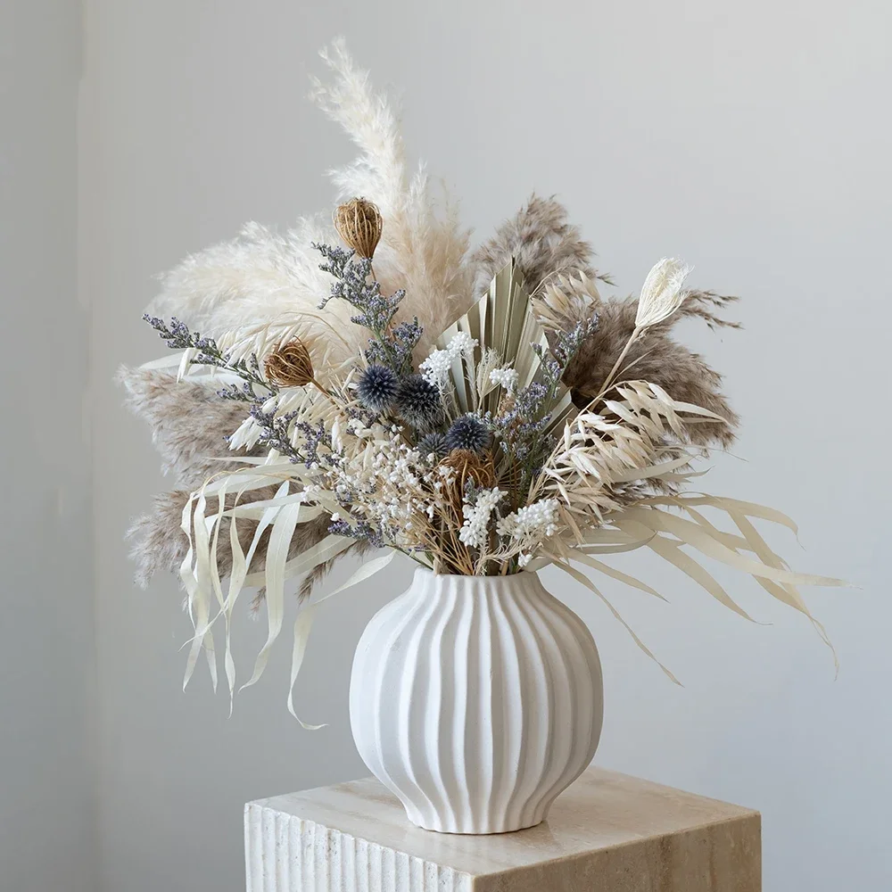 Natural Dried Flowers Decor Bouquet Wedding Floral Arrangement Fluffy Reed Pampas Grass Christmas Farmhouse Boho Home Decoration