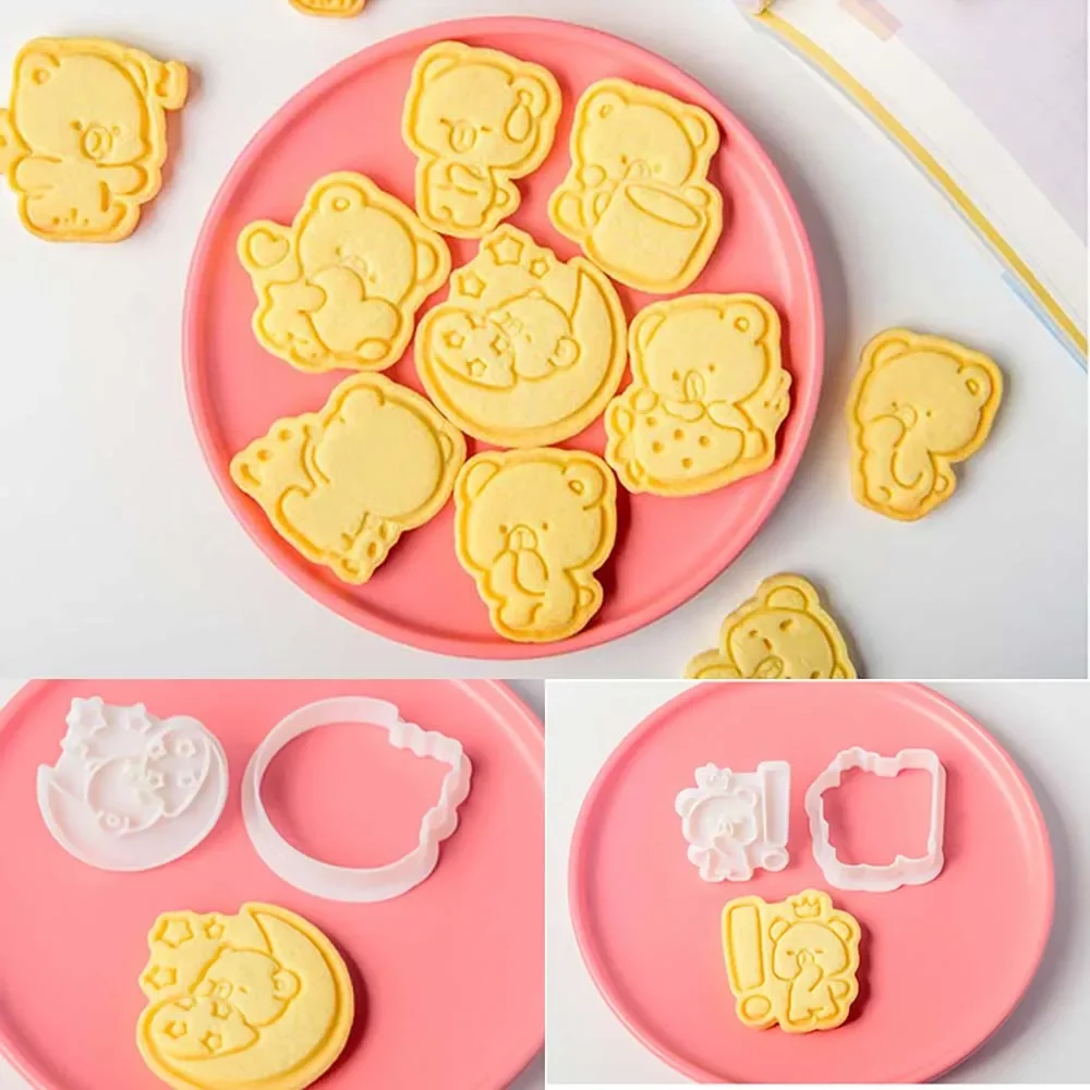 1Pcs Cartoon Cute Bear Cookie Cutters Biscuit Mold DIY Baking Mould Cake Decorating Tools