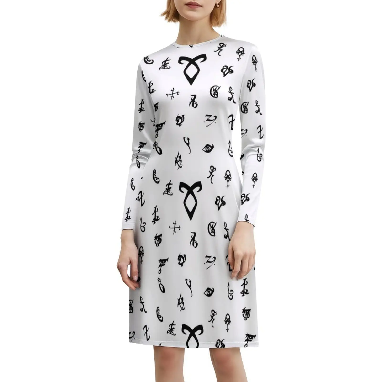 الرونية البوهيمي فستان بلا أكمام متعدد المطبوعات شاطئ عطلة فستان الحفلات Herondale الأجهزة الجهنمية مورتال الملابس النسائية #6