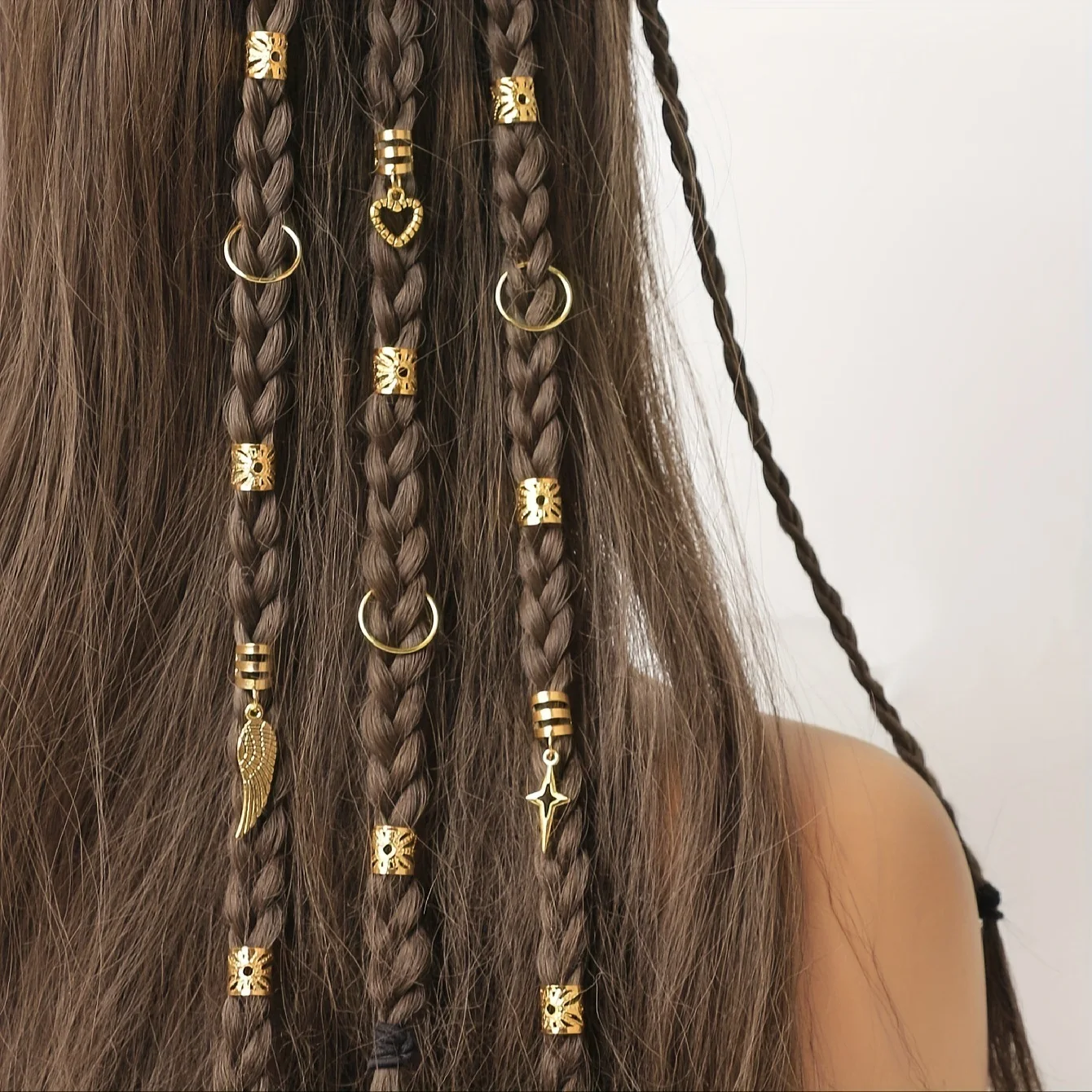

35pcs Alloy Braided Hair Rings Hip Hop Style Dreadlock Clips Non Tangle Durable for Women Home Party