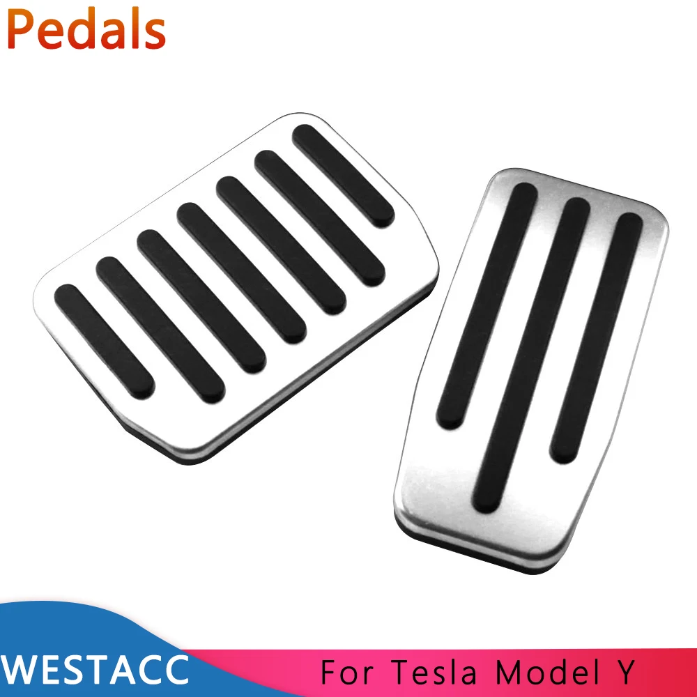 Car Pedals for Tesla Model Y ModelY 2019 2020 2021 Stainless Steel Accelerator Gas Brake Rest Pedal Covers Interior Accessories