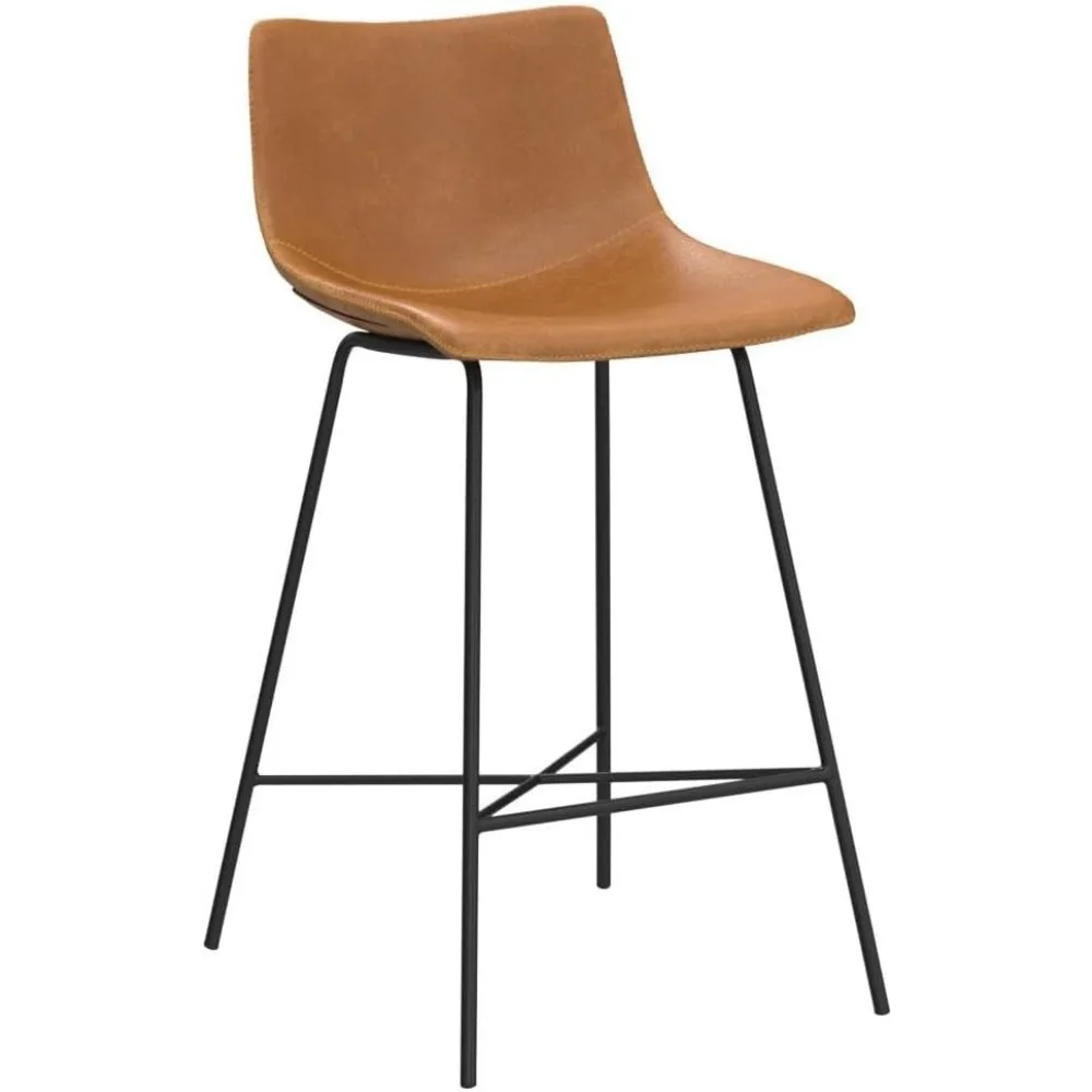 Tabouret de Comptoir de 24 Pouces avec Dossier, Chaise de Bar Confortable, Ensemble de 3