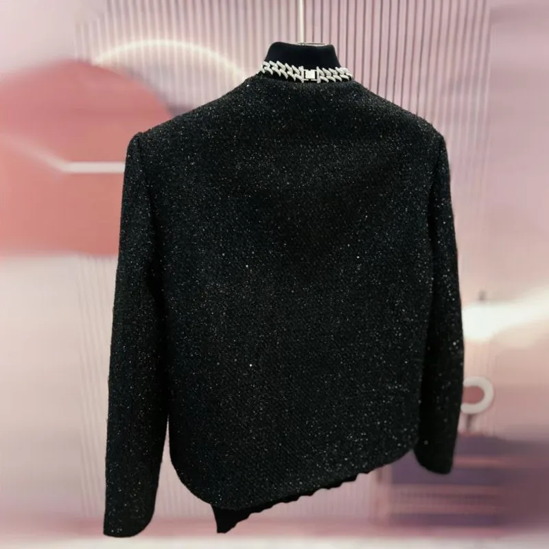 WVGA سترة قصيرة الخريف الشتاء رجل جديد المعادن المرقعة تصميم عصري ضوء الفاخرة المتخصصة شيك عادية كم طويل معطف Ins W10831