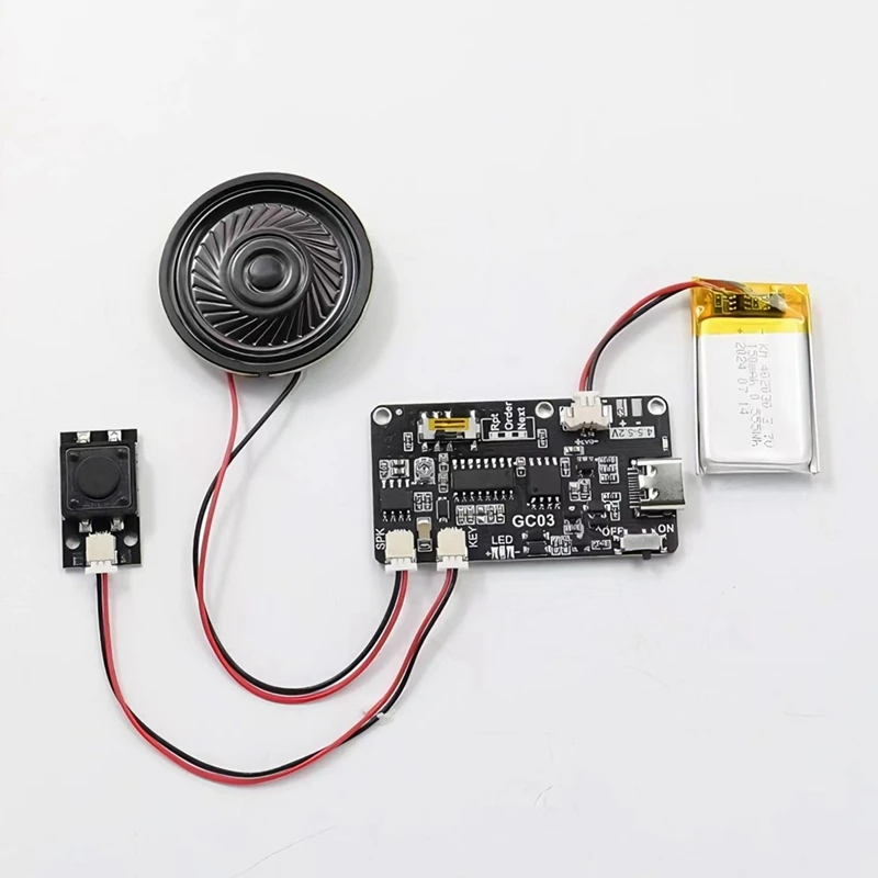 وحدة صوت قابلة للتسجيل مع تنزيل MP3 TYPE-C لصندوق الهدايا وبطاقة عيد الميلاد وعيد الميلاد وغطاء الموسيقى مع بطارية-ABLL