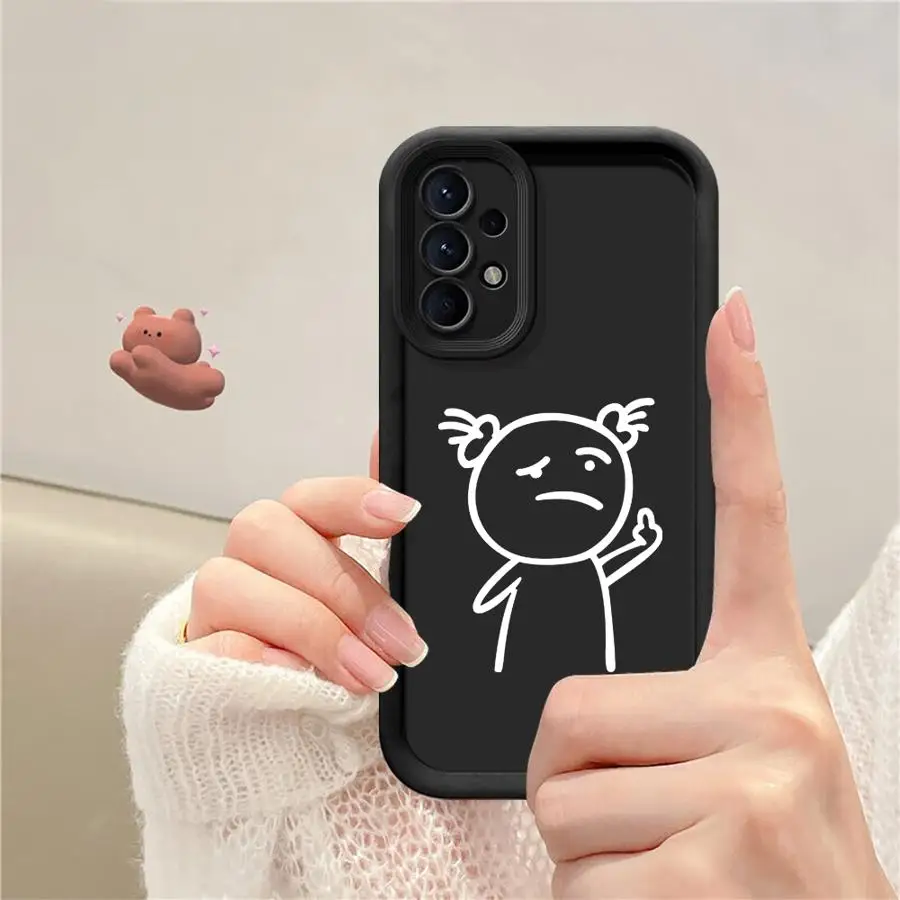 Soft Cover Case for Samsung Galaxy A56 A32 A16 A14 A26 A22 A33 A34 A23 A12 A36 A24 A13 New Cartoon Matchstick Man