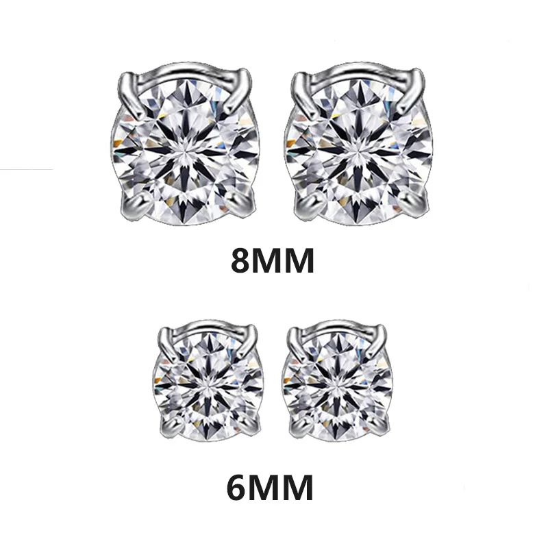 Clips Magnéticos para Orejas sin Perforación, Aros Falsos para Hombres y Mujeres, Pendientes de Clip de Acero Inoxidable de 6/8 mm