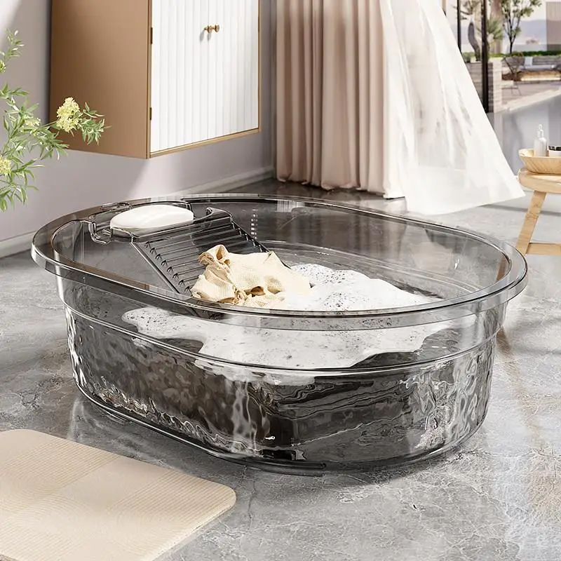 large-size-integrated-thickened-plastic-laundry-tub-with-washing-board-home-use-multi-function-laundry-bucket-rectangular-sha