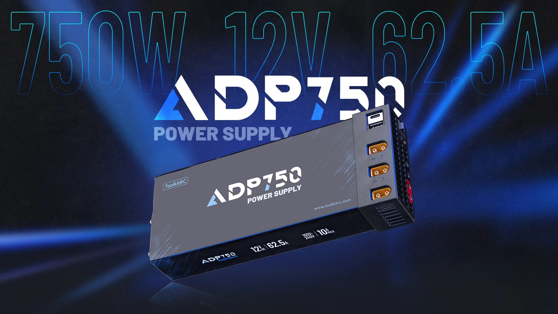 

Зарядное устройство TOOLKITRC High Power Charger Power Adapter ADP750W для различных моделей радиоуправляемых машин