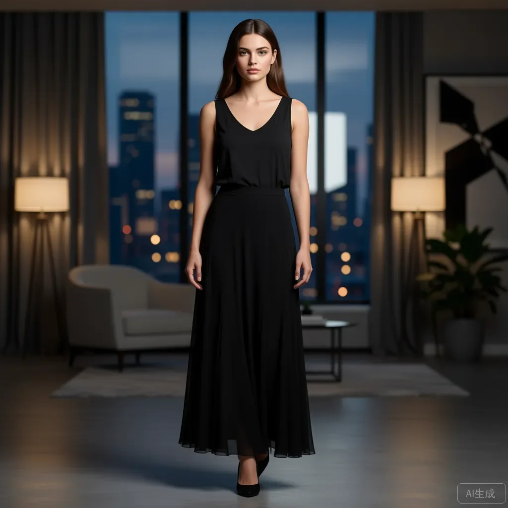 

Elegant Black Maxi Skirt for Women High Waist A-Line Long Flowy Tulle Skirt Formal Party Office Work Fall Winter Fashion Skirt