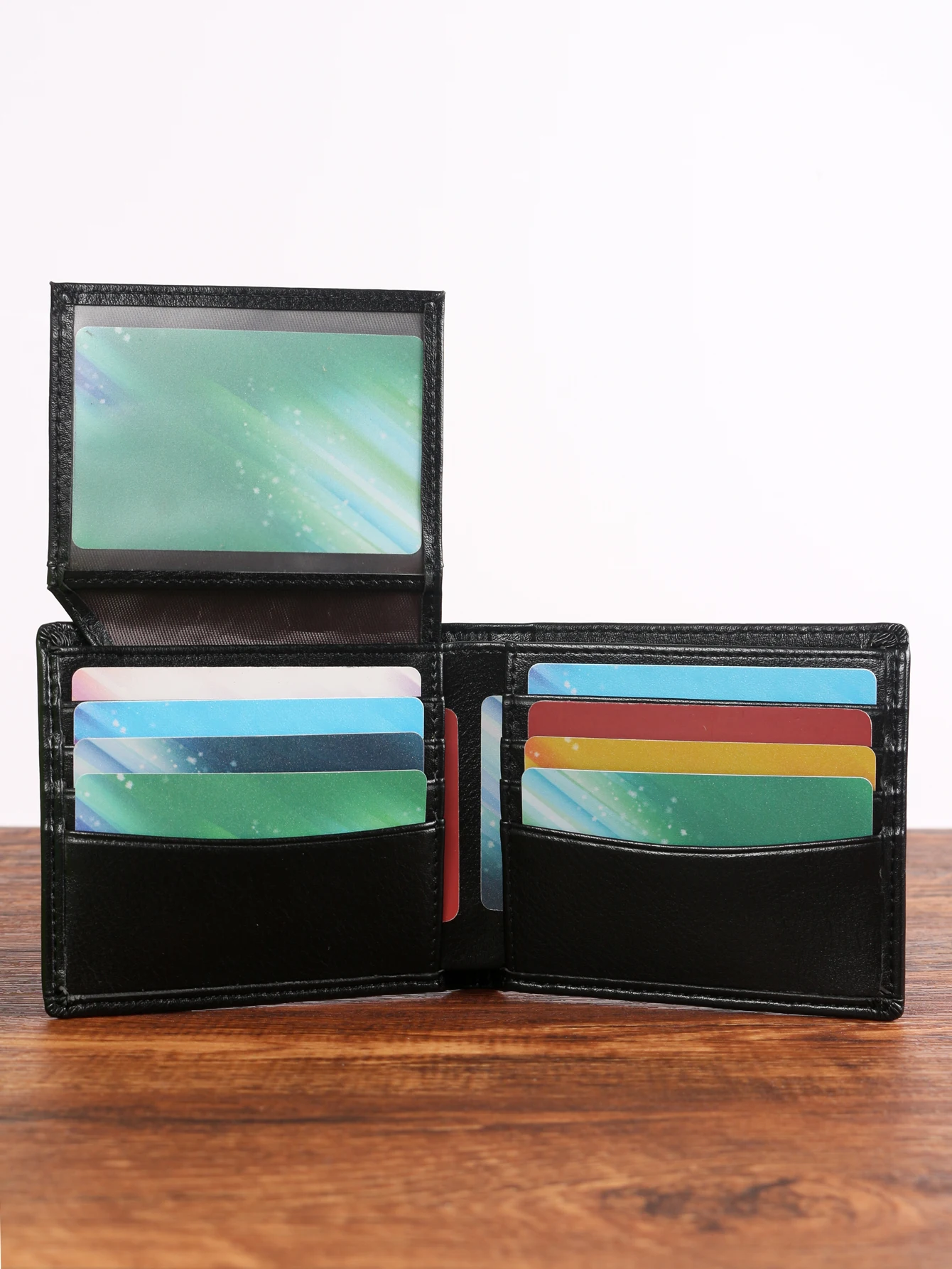 1 Buah Dompet Kecil Pria Klasik Solid Dompet Pendek Portabel Kapasitas Besar Warna Solid Kasual Bisnis Multifungsi Multi-Kartu