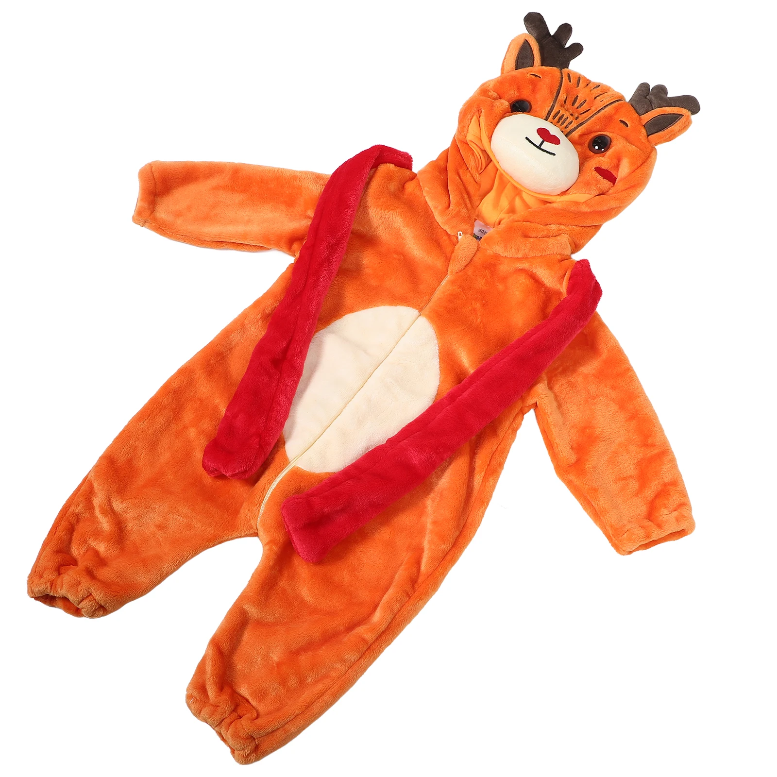 

Flannel Baby Jumpsuit Cute Deer Costume Warm Fleece Romper Long Sleeve Onesie Hooded Sleepwear Elk Design Winter Clothes
