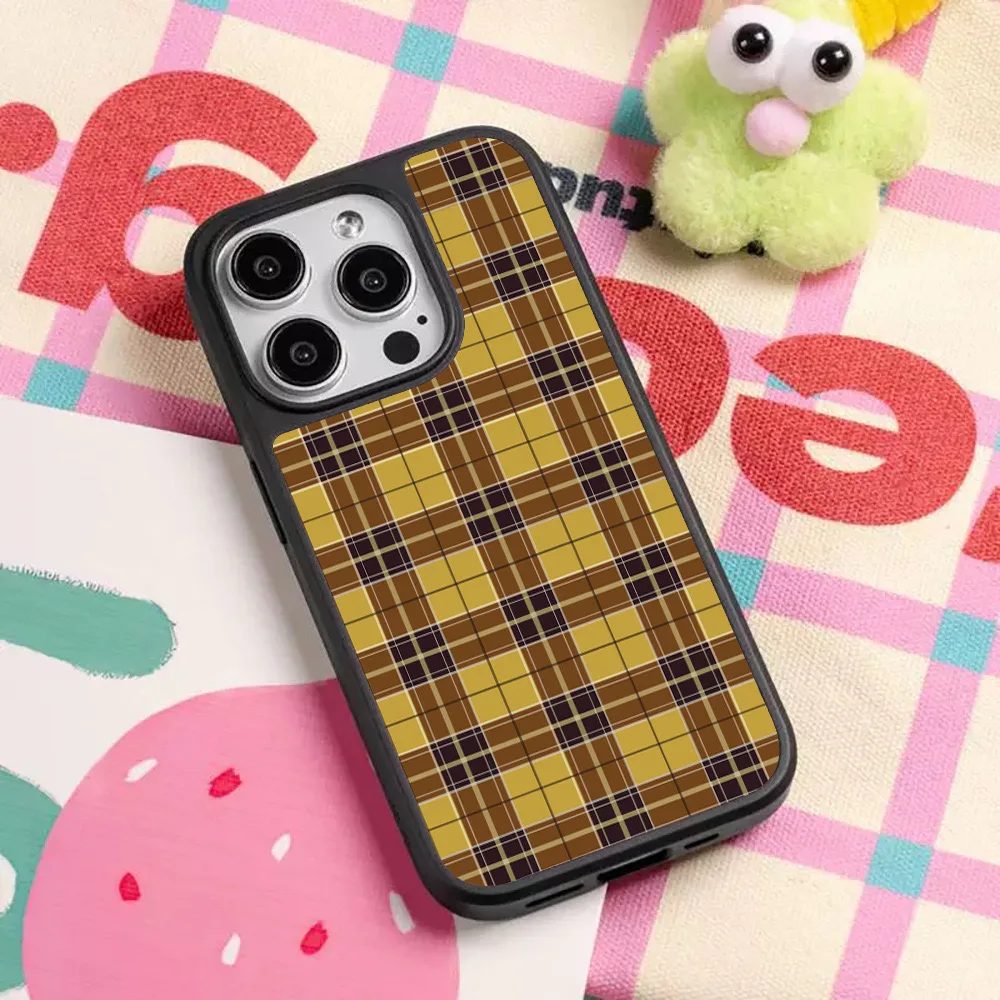 Retro American Minimalist Checkered Black Border Stylish Dustproof Case for IPhone 16 15 14 13 Pro Max Back Phone Cover for Capa