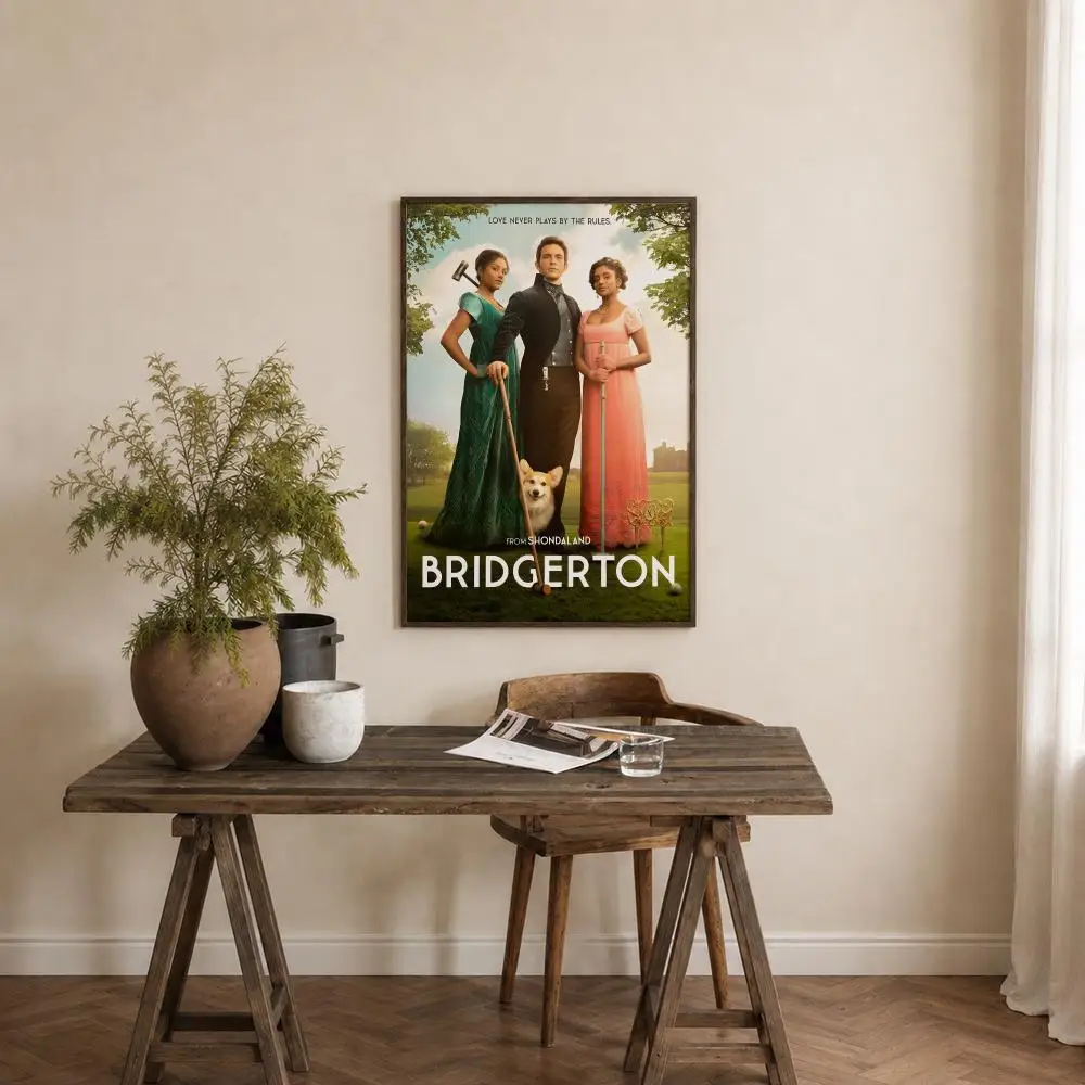 TV Series Bridgerton Poster Self‑Adhesive Waterproof PP Poster Coffee House Bar Wall Art Sticker Room Home Decor