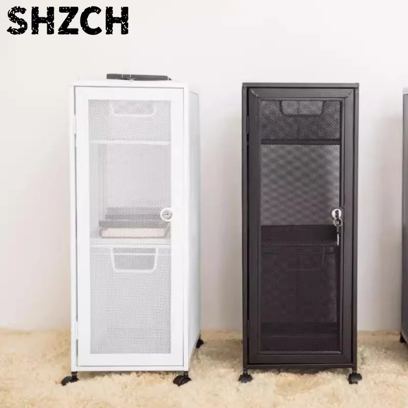 Metal Mesh Security Storage Cabinet Office with Lock File Cabine Home Bedroom Storage Organizer for Document Office Furniture