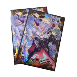 60PCS 63x90mm Trading Cards Protector Holographic Animation YuGiOh Card Sleeves Shield Laser Cute Card Deck Cover Japanese Size