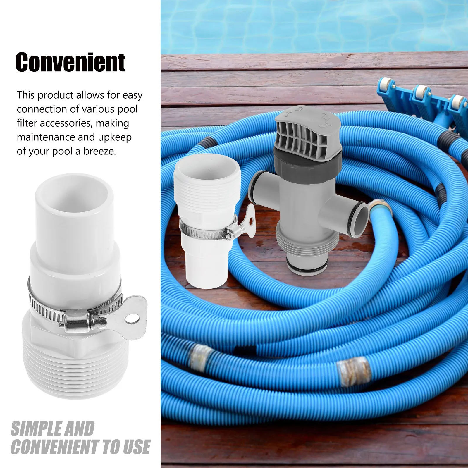 

1 set 1 Set Pump Adapters Sturdy Filter Hose Adapter For Above Ground Pool Supplies Swimming Pools Pool Supplies Accessories