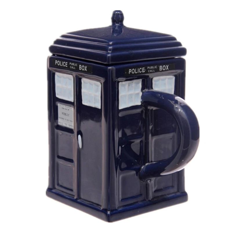 Mugs British Police Box Square Shape Water Cup Tardis Ceramic Cup Coffee Mug Home Decoration Birthday Gift