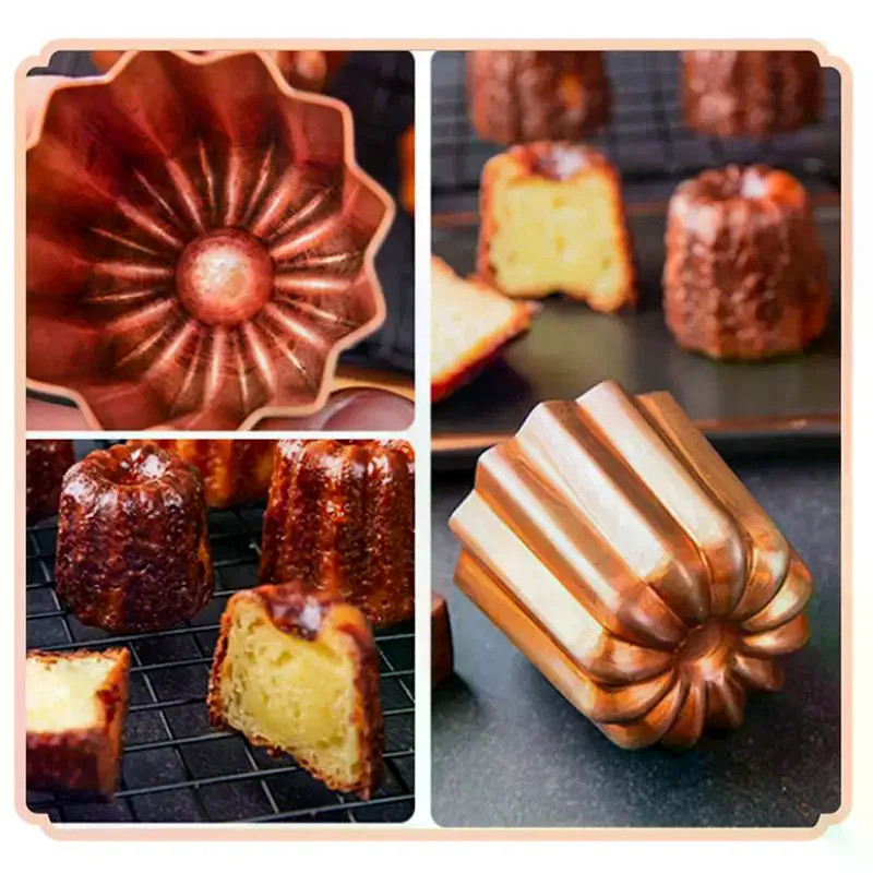 Molde para pastel francés Reve, antiadherente, de aluminio, para canelé, mousse, muffin, pudín, para hornear en casa, utensilios creativos para hornear, 1/2/4 Uds.