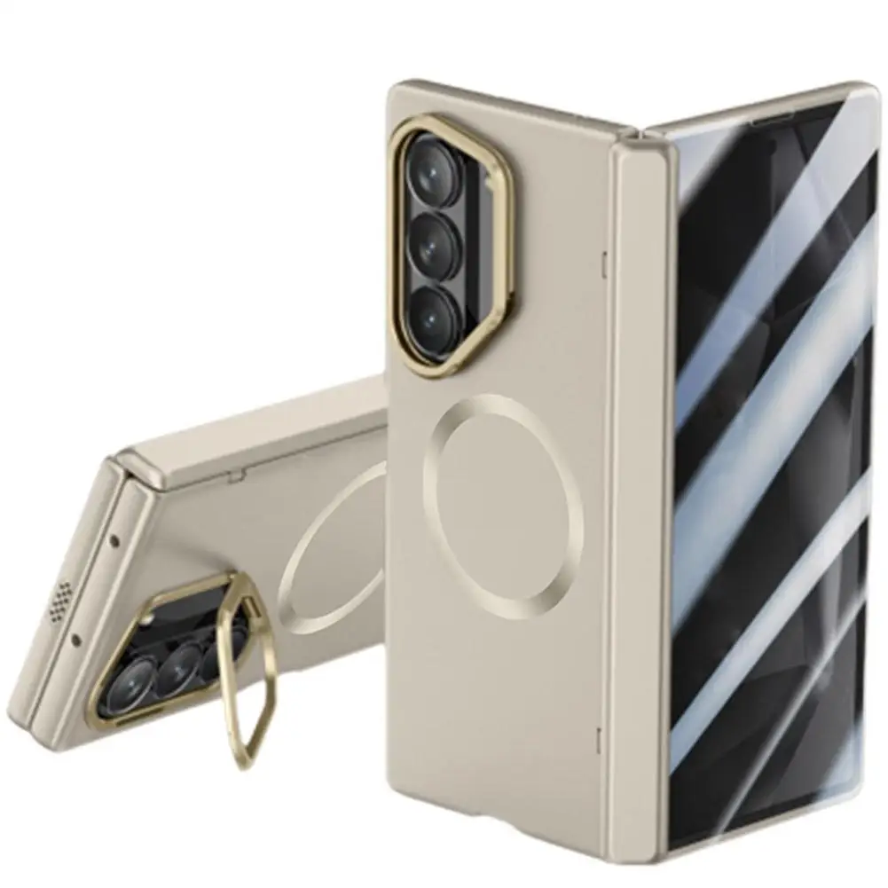 For Samsung Galaxy Z Fold 6 Spring Hinge Bracket Cover Case Privacy Screen Magnetic Full Film Protection Glass Tempered Mag M0Y8