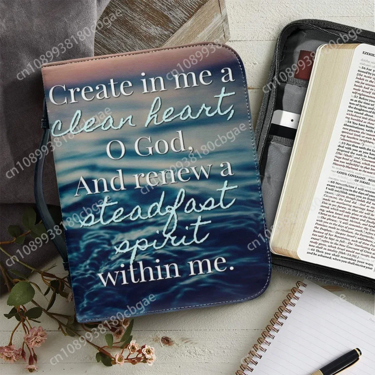 

FORUDESIGNS New Bible Storage Bag Bible Study Holy Cover Case Carry Bag Protective Leather Handbag Book Storage Bag Christian