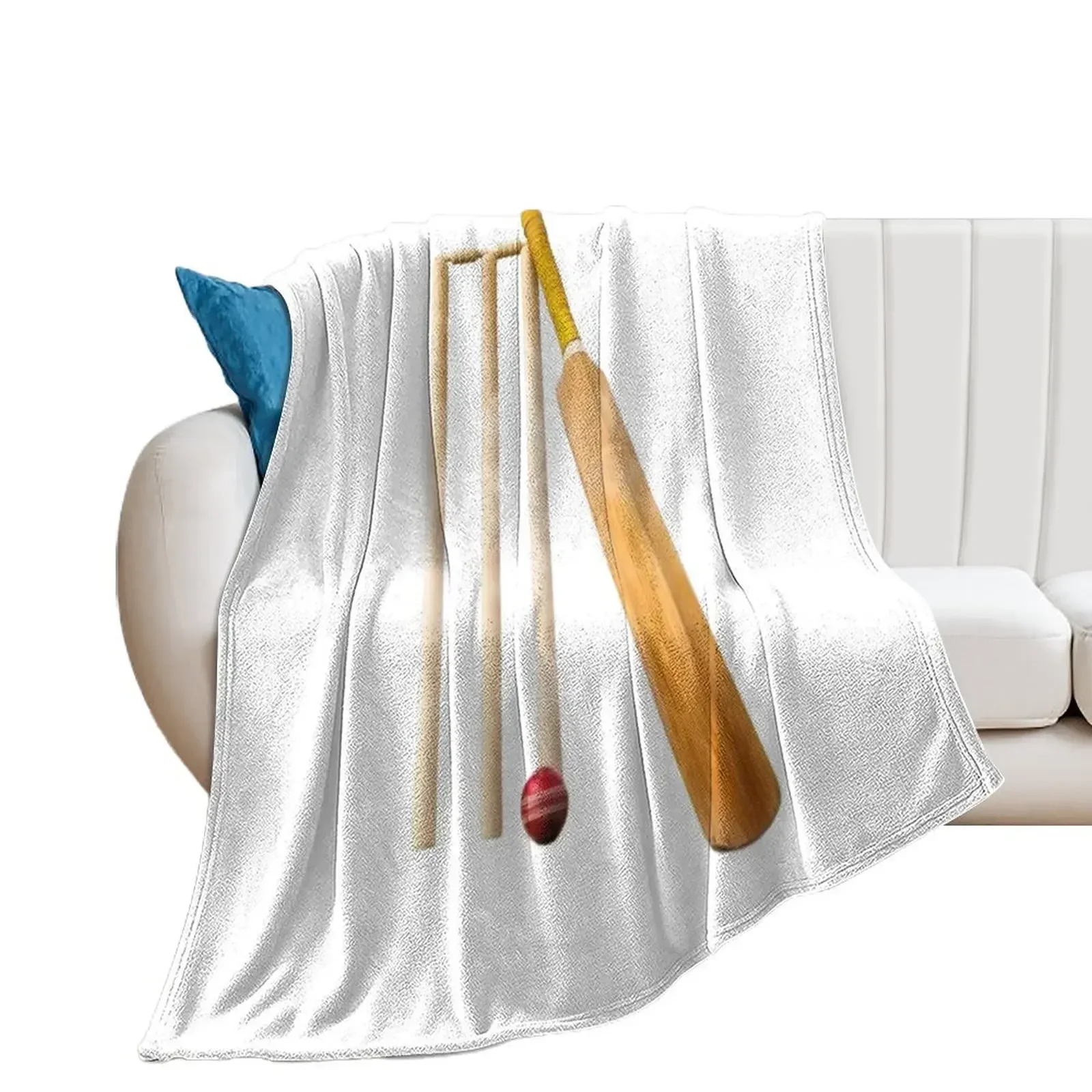 

Cricket bat ball and stumps Throw Blanket Weighted Sofa sofa bed Blankets