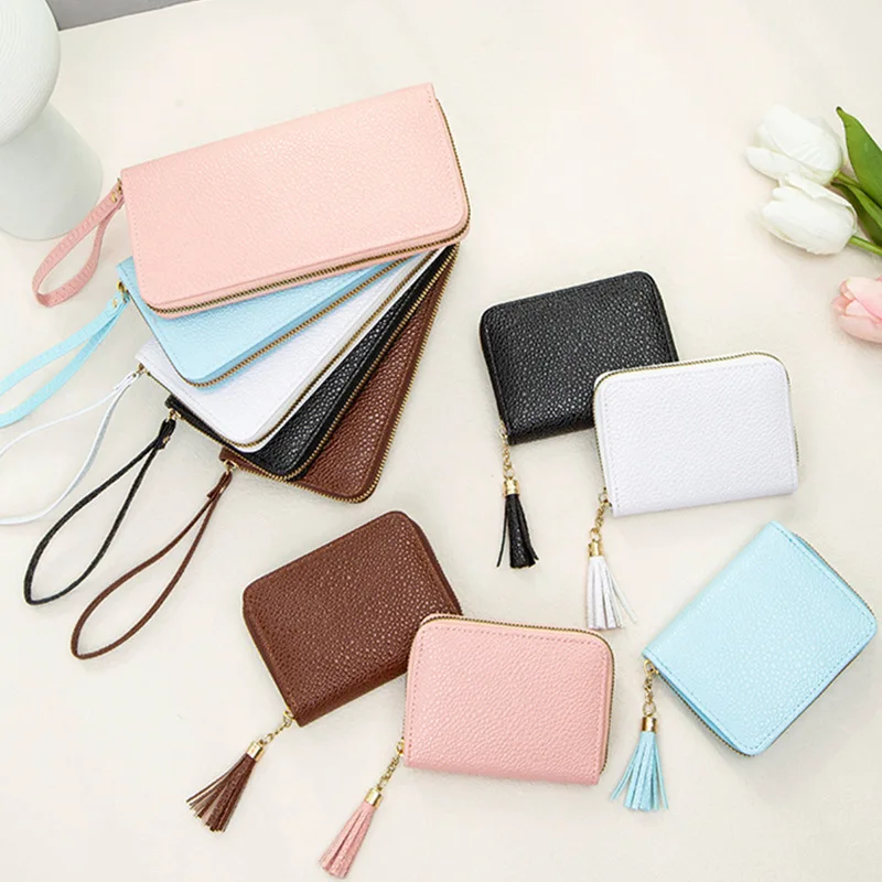 Long Wallet Women Letter Prints 2 Folds Female Money Bag Coin Purses All-match Card Holder Multifunction Handbag Clutch