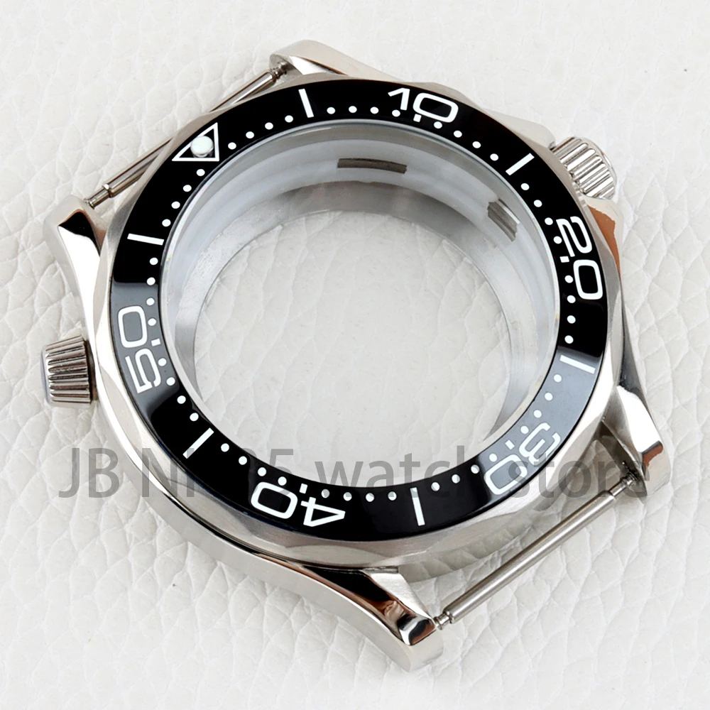 41mm Silver NH35 Watch Case Stainless Steel Fit Seiko NH35 NH36 Automatic Movement 31mm Dial Seamaster 300 Case Watch Parts image 3