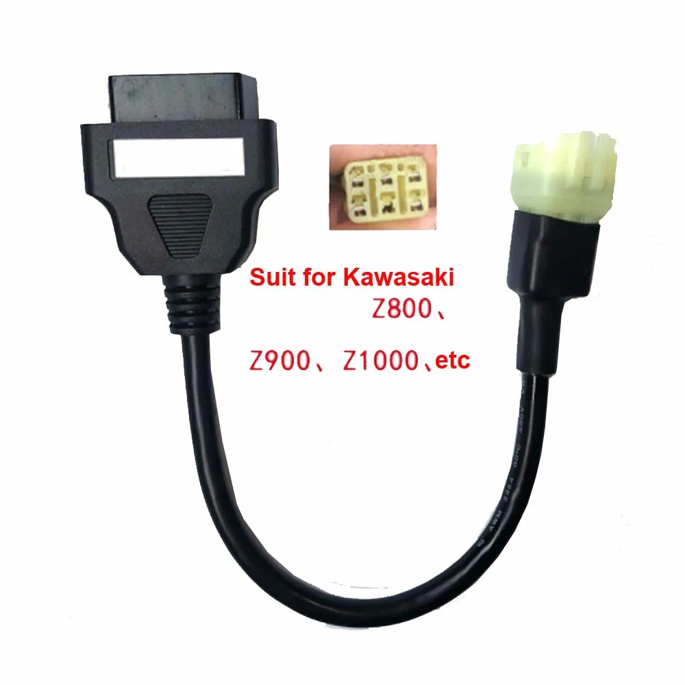 Cable de conversión OBD2 para Kawasaki, 4 pines, 6 pines, EFI, Detector de motocicleta, adaptador OBD de 16 Pines, conector de diagnóstico para