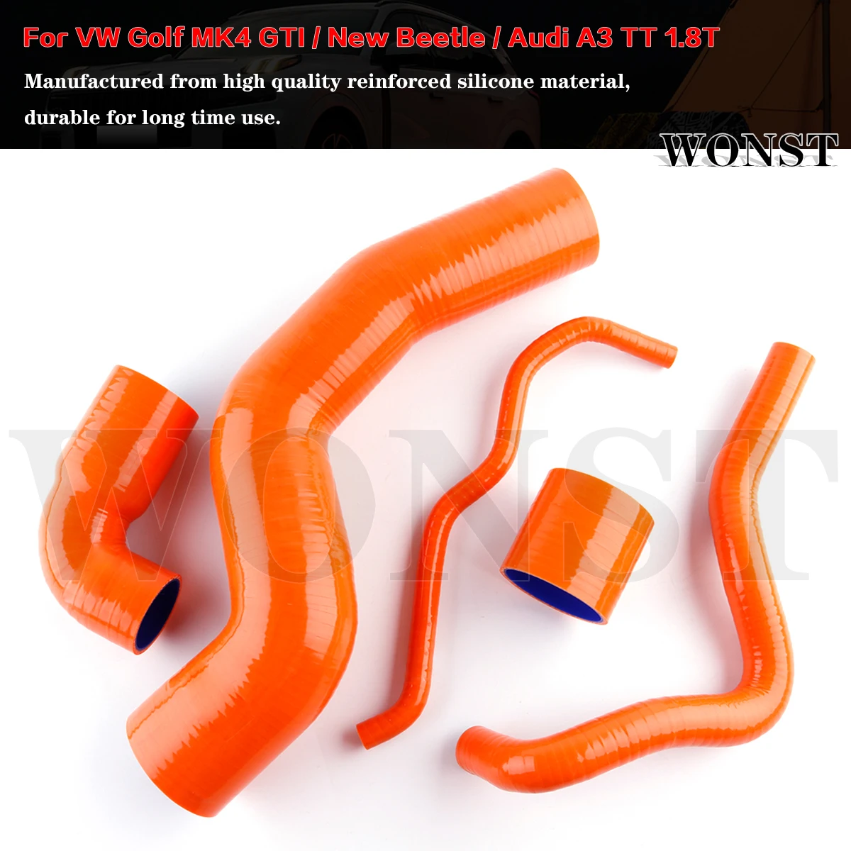 

5Pcs Silicone Turbo Boost Intercooler Pipe Hose Kit For VW Golf MK4 GTI/New Beetle/Audi A3 8L TT 8N 1.8T EA113