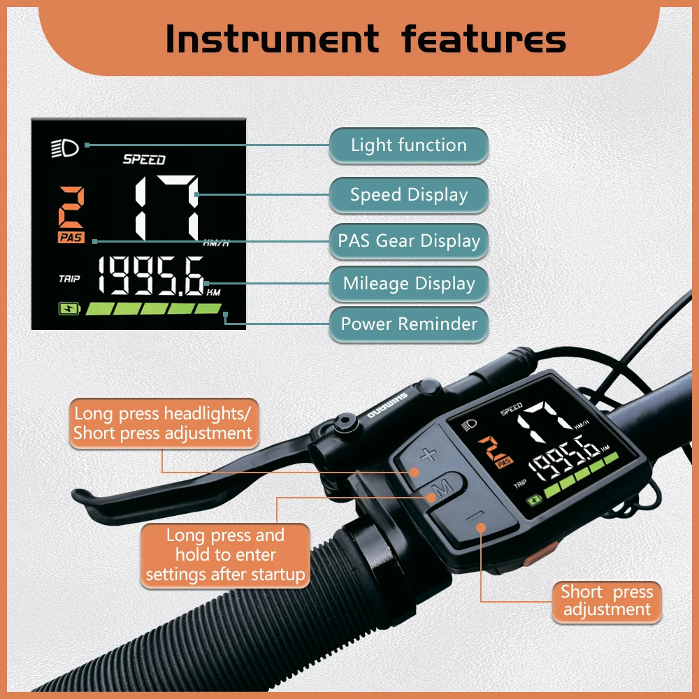 BAFANG DZ41 Ebike Display For BBS01B BBS02B BBSHD Mid Motor Hub Motor Electric Bike Computer 5PIN Female WP UART Protocol