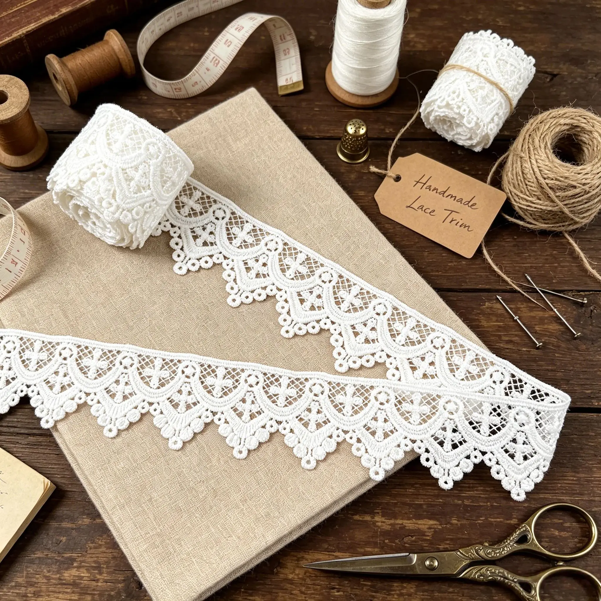 Retro embroidered lace ribbon, 4.2 inches wide, lace decorative craft, suitable for DIY embroidered bed skirt lace