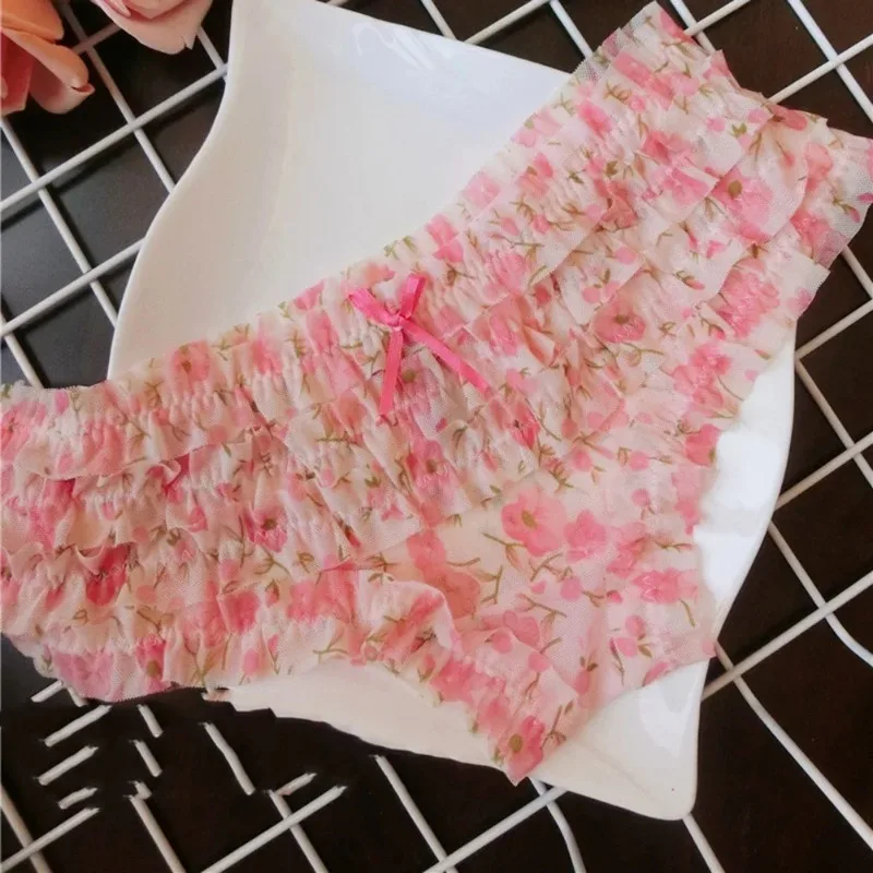 

Cute Sweet Female Panties Low Waist Underwear Lace Sheer Brief Skin Friendly Soft Knickers Sexy Mesh Cozy Women Underpants
