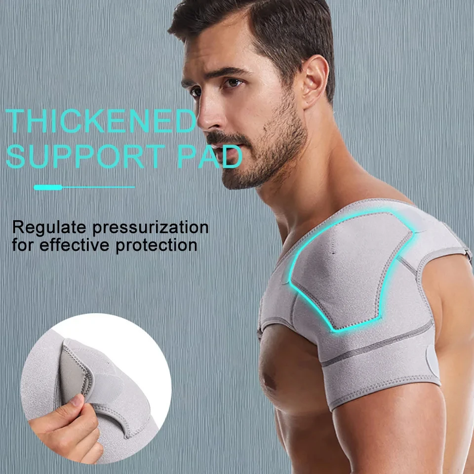 Adjustable Shoulder Support Brace pad Belt Band Strap Wrap Neoprene Shoulder Compression Sleeves Back Brace Guard Bandage Unisex