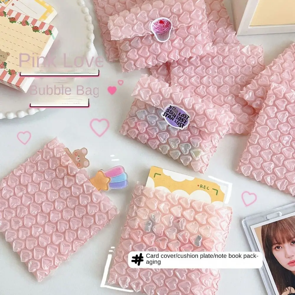 10pcs ใหม่หัวใจถุงฟอง Self-Seal บรรจุภัณฑ์กันกระแทกเบาะซองสีชมพู PE ขนาดเล็กขนาดเล็กธุรกิจอุปกรณ์
