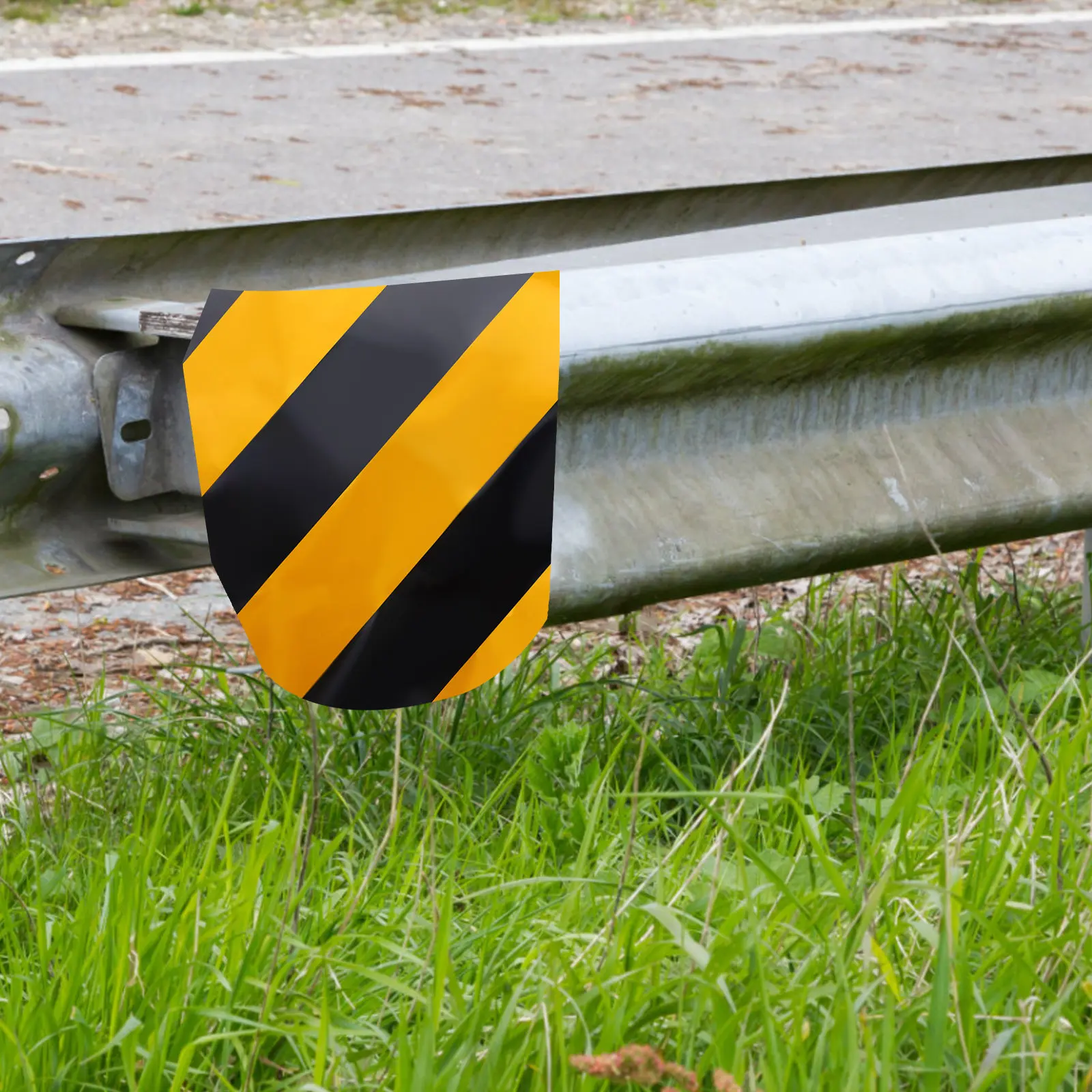 Adhesive Reflective End Cap Film for Highway Bridge Road Posts High Visibility Safety Warning Sticker Driveway Entrance