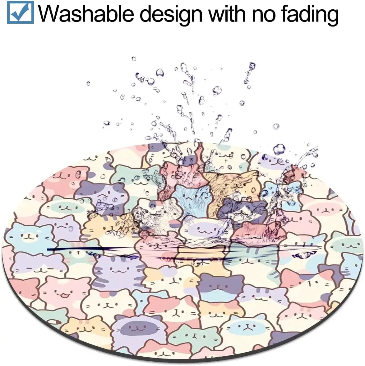 Leuke Kat Ronde Muismat Kleine Antislip Rubber Mouse Pad Computer En Laptop Muis Mat Voor Bureau gaming Decor 7.9X7.9 Inch