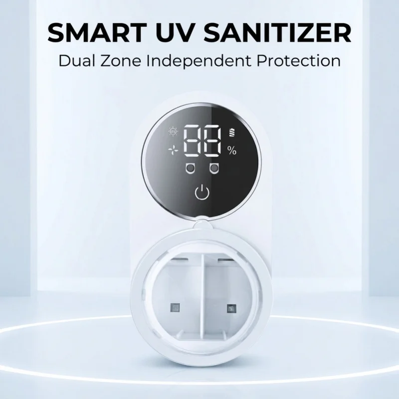 Wall Mounted Automatic Toothbrush Cleaner Dryer Infrared Sensor UV Sterilizer Holder With Large Digital Screen Bathroom Accessor