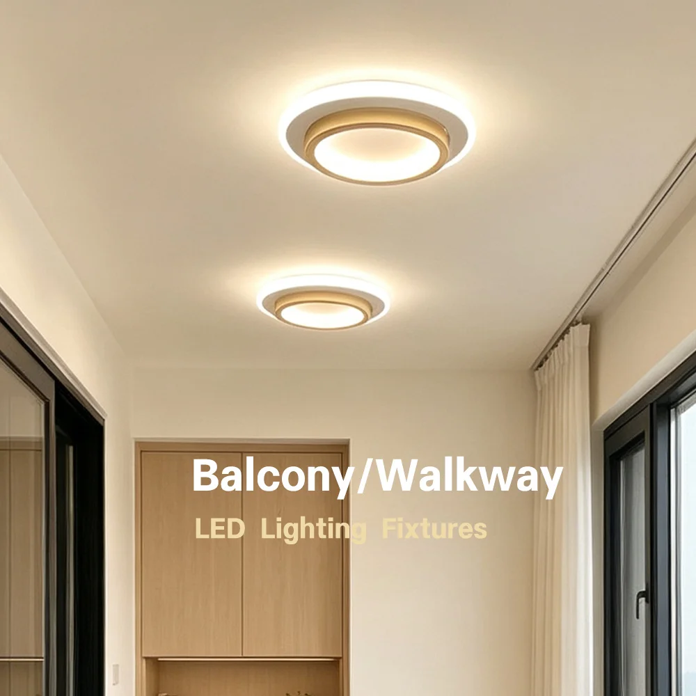 DINDALLED Modern LED Ceiling Light for Corridor Stairs Bedroom Bathroom, Round Flush Mount Chandelier Indoor Lighting Fixture,