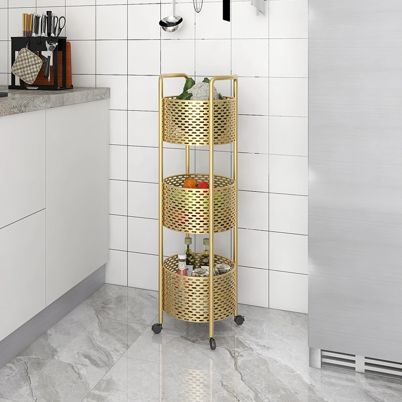 Mobile Trolley Household Living Room Storage Rack Kitchen Multi-Layer Storage Rack Multifunctional Bathroom Finishing  Rack