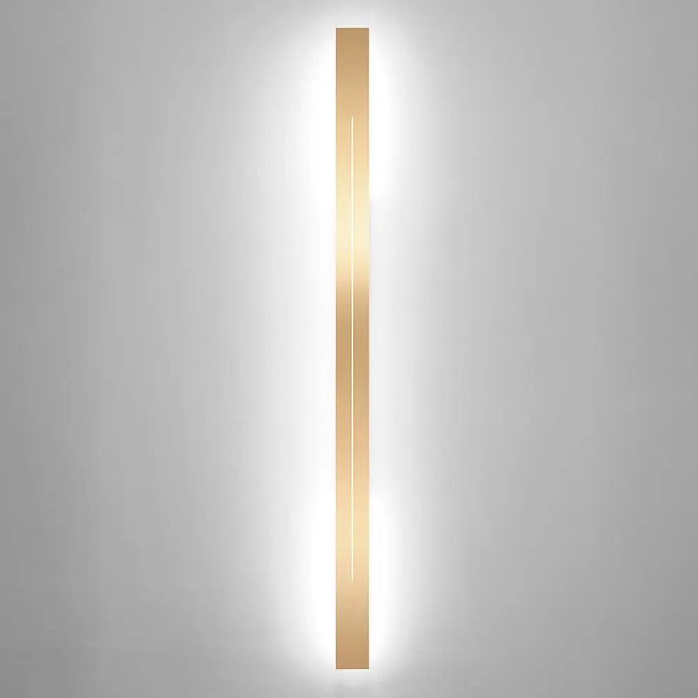 Modern Minimalist LED Vanity Light Golden Linear Strip Wall Sconce Long Bar Bathroom Mirror Lamp 60cm 80cm 100cm 120cm Fixture