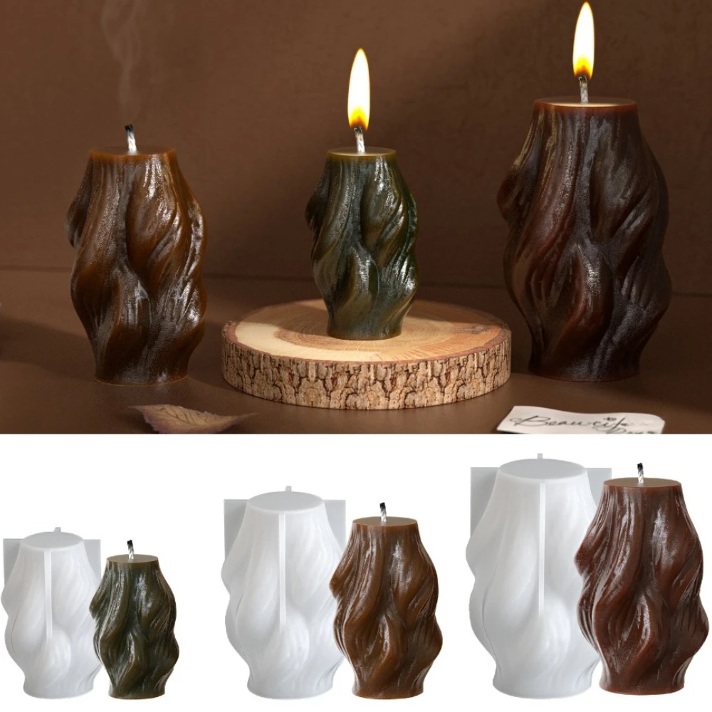 3D Geometric Twisted Pillar Candle Silicone Mold DIY Irregular Pillar Resin Mould Gypsum Crystal Ceramic Making Tools Home Decor