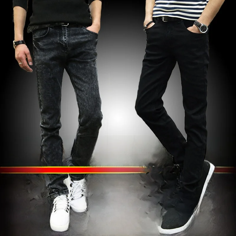 

Мужские джинсы Bla Slim Fit в корейском стиле, модные, эластичные, молодежные, длинные брюки, весна-осень, новинка, повседневные, фланелевые, со средней посадкой на талии