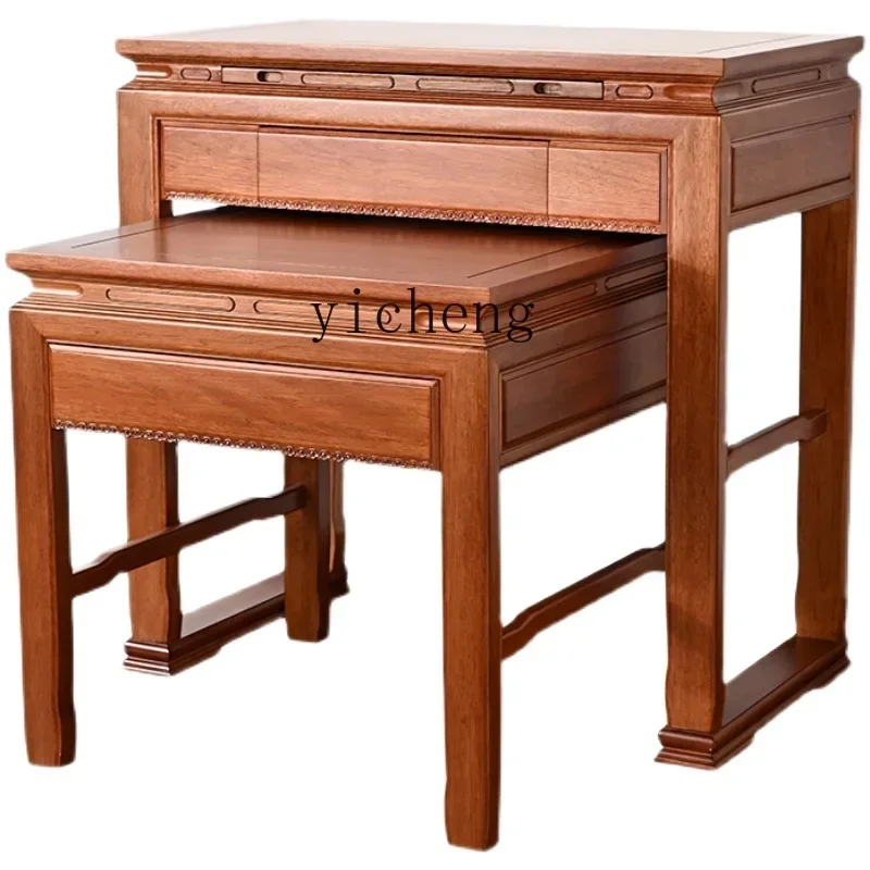 

household gold silk red sandalwood simple square table Buddhist table table God of Wealth cabinet