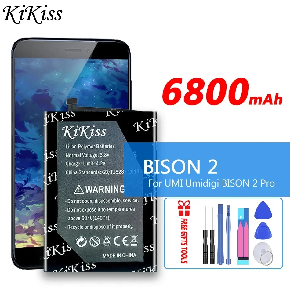 

Аккумулятор KiKiss 6800 мАч для UMI Umidigi BISON 2 Pro BISON2 Pro 2Pro, сменная батарея