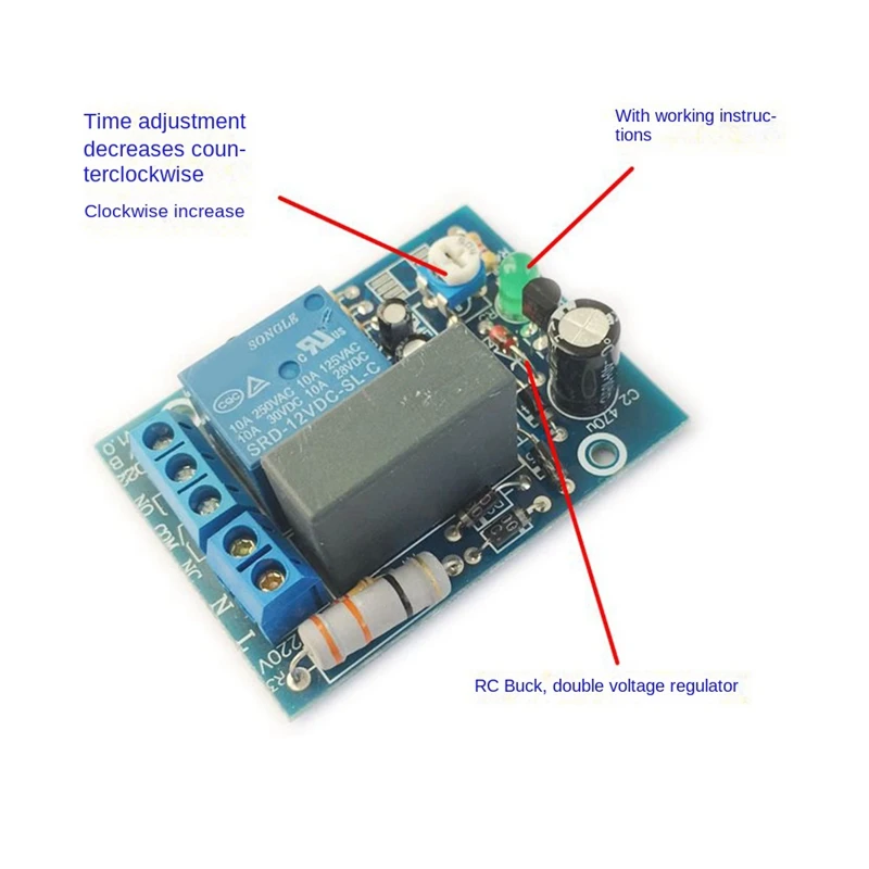 Переменный ток 220 В, Регулируемый переключатель времени с задержкой включения/выключения, релейный модуль времени, Новинка
