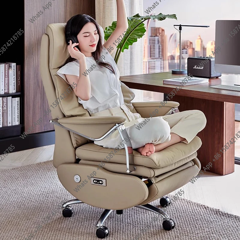 

X Chair Gamer Electric Footrest Computer Armchair 7-Point Vibrating Leather Office Chair With Wheels Solid Wood Frame Furniture