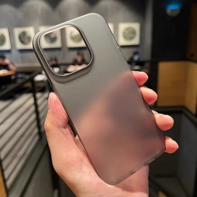 Ultra thin frosted semi transparent for iPhone 15 14 13 12 pro max plus case, non yellowing, all inclusive fall protection cover